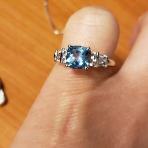 Ring sterling silver 925 w topaz stone